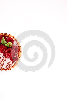 Delicious cake on an isolated white background.