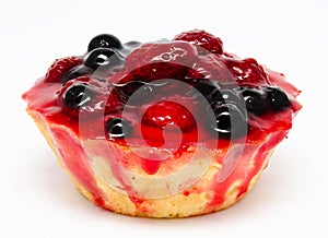 Delicious cake pastry with fruit raspberry currant isolated