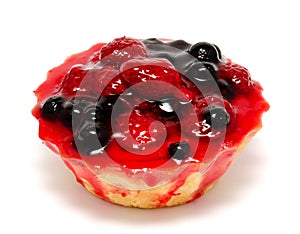 Delicious cake pastry with fruit raspberry currant isolated