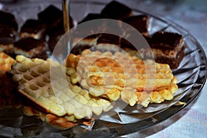 Delicious cakes on the holiday table