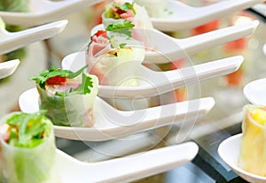 Delicious canapes platter food, catering food, finger food, appe
