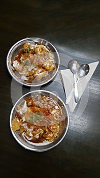 Delicious Channa Chaat And Gol Gappay Served On The Table