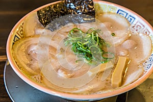 Delicious chashu ramen in Kurume, Fukuoka - close up