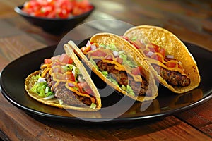 Delicious Cheese-Topped Beef Tacos with Fresh Tomato Salsa