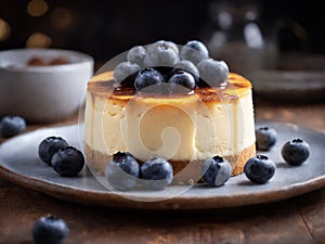Delicious Cheesecake with blueberries