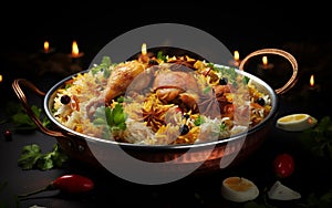 Delicious Chicken Biryani in a Indian Restaurant