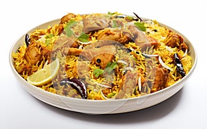 Delicious Chicken Biryani in a Indian Restaurant