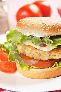 Delicious chicken burger