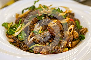 A delicious Chinese dish, cold fish skin