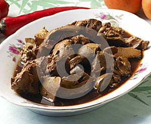 Delicious Chinese food fried dish - hot pork liver