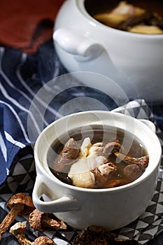 Delicious Chinese food, Mushroom Chicken Soup