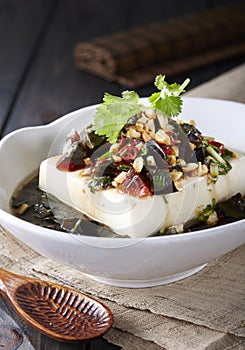 Delicious Chinese food, preserved egg tofu