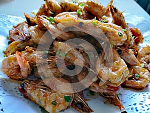 This is a delicious chinese home cooked shrimp with salt and pepper.