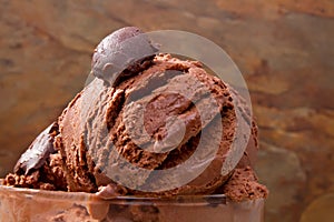 Delicious chocolate ice cream