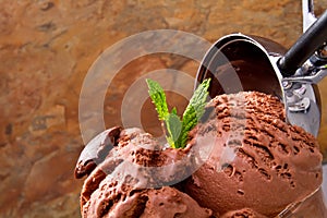 Delicious chocolate ice cream