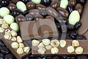 Delicious chocolate mix with nuts.