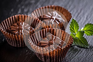 Delicious chocolate pralines