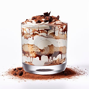 Delicious Chocolate Trifle In Tall Glass - Stock Photo