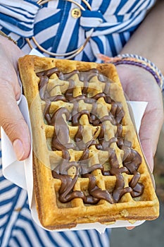 Delicious chocolate waffle