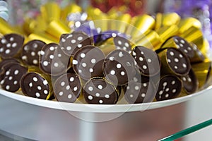 Delicious chocolates on a store window
