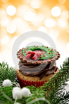 Delicious Christmas cupcake