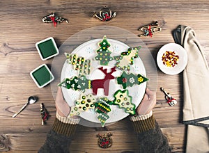 Delicious Christmas gingerbread cookies.