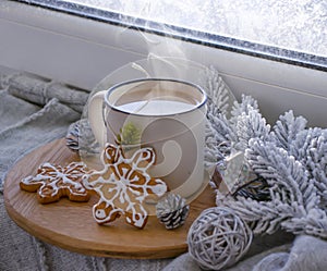 Delicious christmas   gingerbread  present  delicious   holida  milk y home a cup of coffee festive comfort