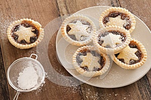 Delicious Christmas mince pies with stars