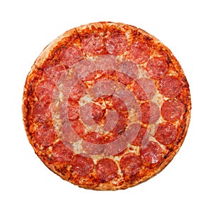 Delicious classic italian Pizza Pepperoni with sausages and cheese mozzarella