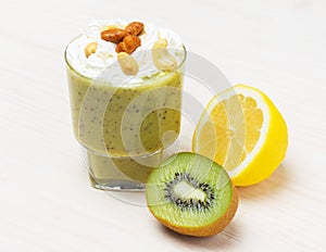Delicious cocktail smoothie kiwi lemon