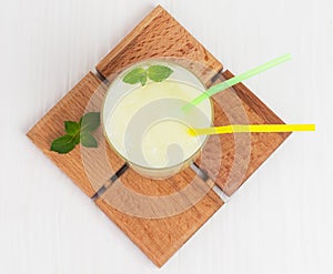 Delicious cocktail smoothie melon with mint