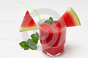 Delicious cocktail of watermelon smoothie