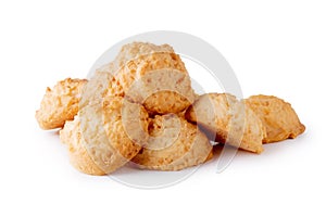 Delicious Coconut cookies isolated over a white background photo