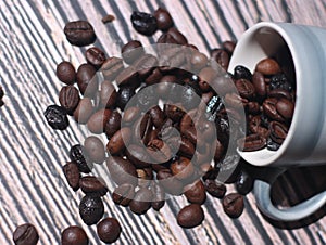 delicious coffee beans aroma natural color flavor and roasted mixture photo