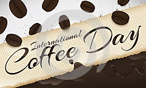 Delicious Coffee Beans and Beverage to Celebrate International Coffee Day, Vector Illustration