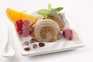 Delicious coffee ice-cream dessert
