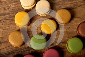 Delicious colorfull sweet macarons