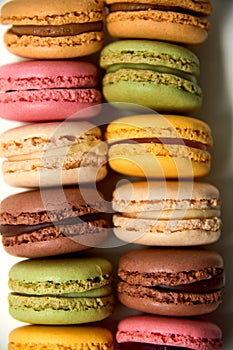 Delicious colorfull sweet macarons