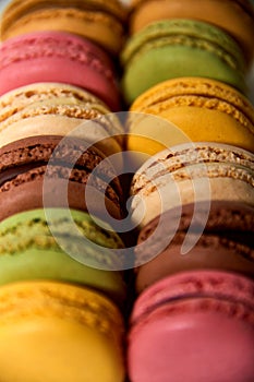 Delicious colorfull sweet macarons