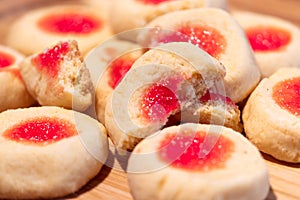 Delicious cookies baked with jam for an exquisite breakfast