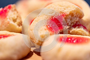 Delicious cookies baked with jam for an exquisite breakfast