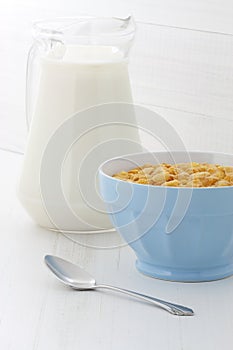 Delicious corn flakes breakfast