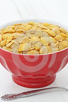 Delicious corn flakes breakfast