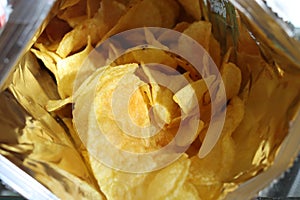 Delicious crispy chips fine tasty salty appetizer photo