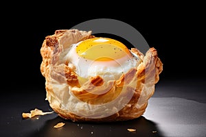 Delicious Crispy Egg Puff Snack on Foody Theme Background AI Generative