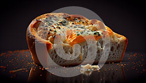 Delicious Crispy Garlic Bread Snack on Foody Theme Background AI Generative