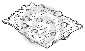 Delicious and crispy puff pastry drawing, Vector illustration