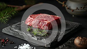 A delicious cut of beef tenderloin, perfect for a special occasion. It is juicy and flavorful, and will be sure to impress your photo