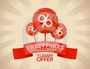 Delicious discounts design.