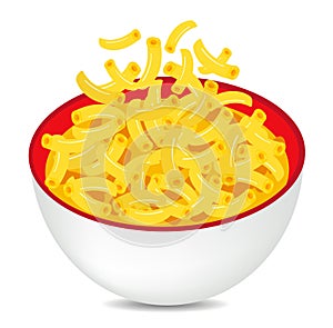 delicious dish of mac and cheese bowl vector